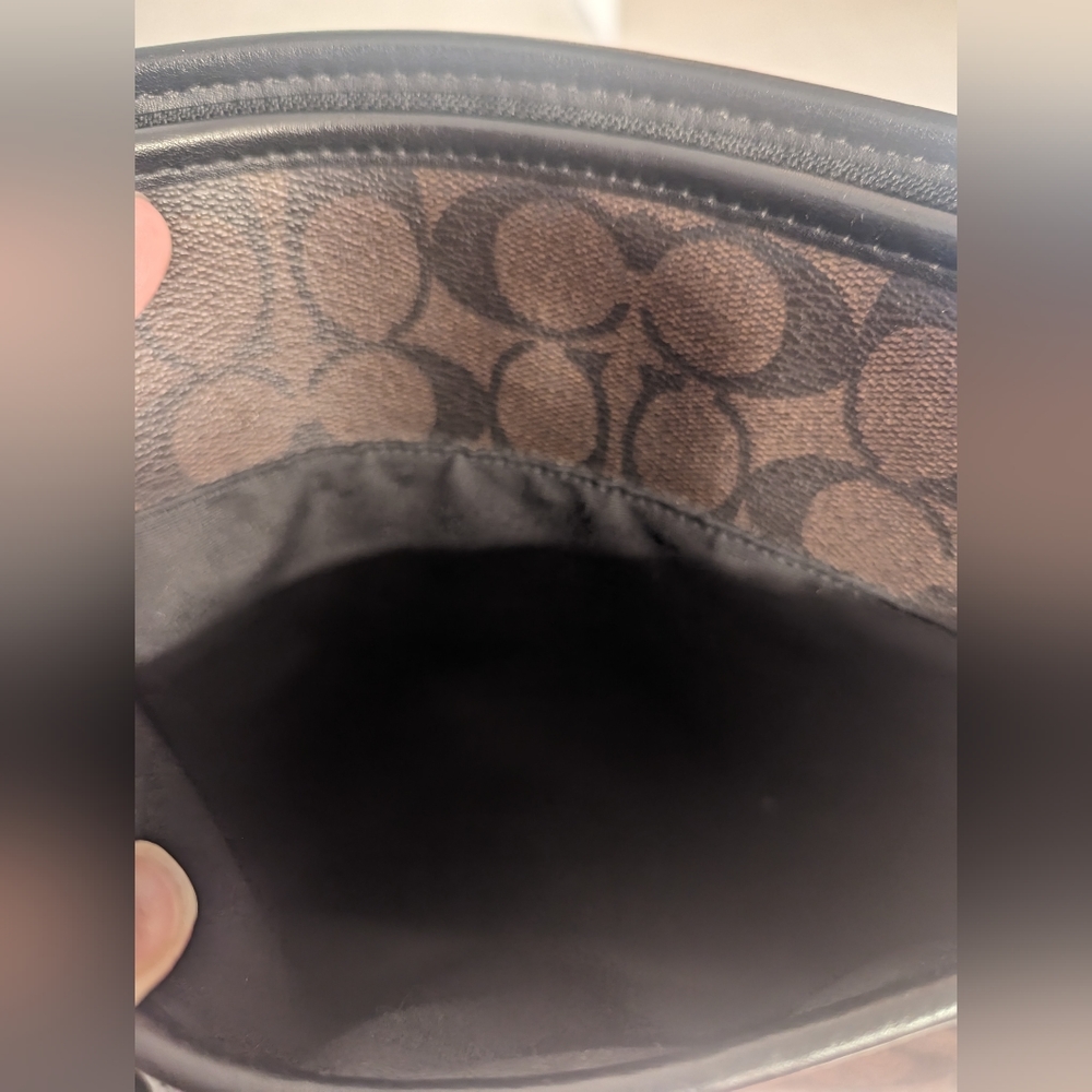 Coach Brown Signature Crossbody Bag with Black Trim - Picture 12 of 12